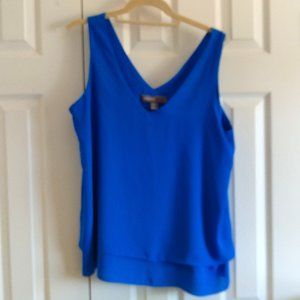 Donna Ricco New York V Neck Blue Sleeveless Top